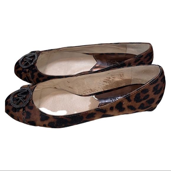 Used Michael Kors Loafers Leopard Print Loungewear Flats Shoes Comfy - Picture 4 of 7